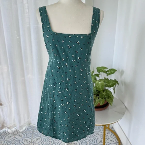 American Eagle M Green Floral Mini Dress - Picture 1 of 8